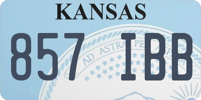 KS license plate 857IBB