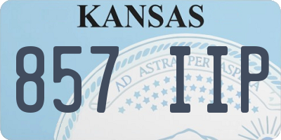KS license plate 857IIP