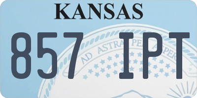 KS license plate 857IPT