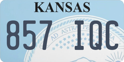 KS license plate 857IQC