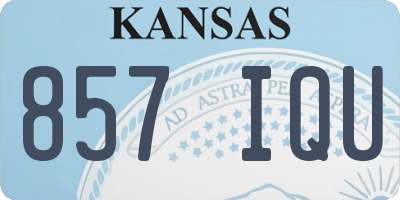 KS license plate 857IQU