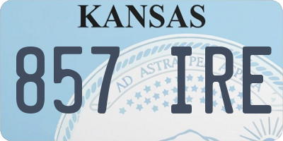 KS license plate 857IRE