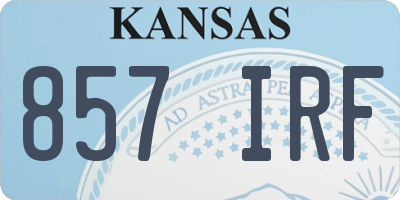KS license plate 857IRF