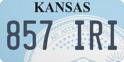 KS license plate 857IRI