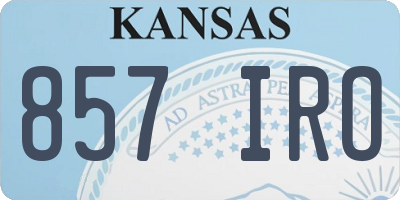 KS license plate 857IRO