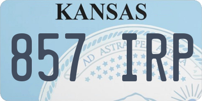 KS license plate 857IRP