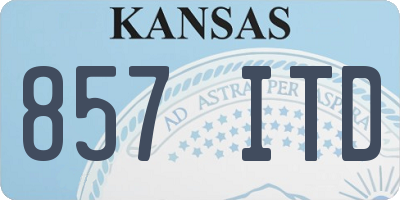 KS license plate 857ITD
