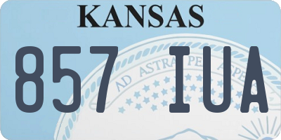 KS license plate 857IUA
