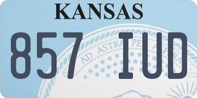 KS license plate 857IUD