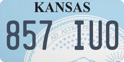 KS license plate 857IUO