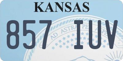 KS license plate 857IUV
