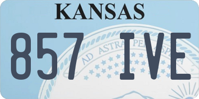KS license plate 857IVE