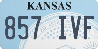 KS license plate 857IVF