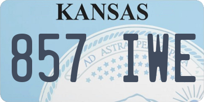 KS license plate 857IWE