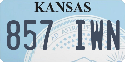 KS license plate 857IWN