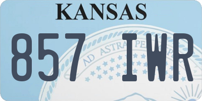 KS license plate 857IWR