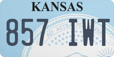 KS license plate 857IWT