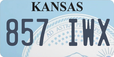 KS license plate 857IWX