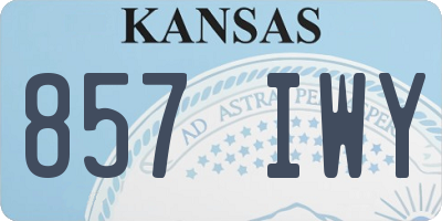 KS license plate 857IWY
