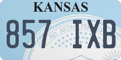 KS license plate 857IXB