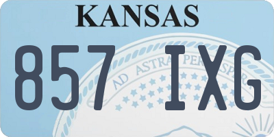 KS license plate 857IXG