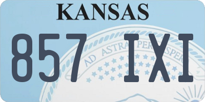 KS license plate 857IXI