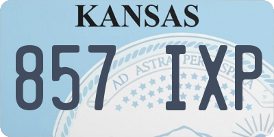 KS license plate 857IXP