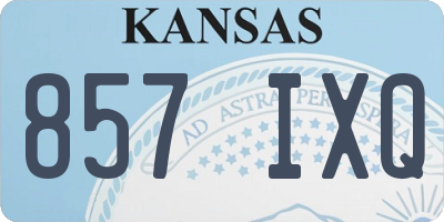 KS license plate 857IXQ