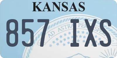 KS license plate 857IXS