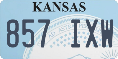 KS license plate 857IXW