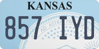 KS license plate 857IYD