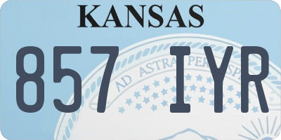 KS license plate 857IYR