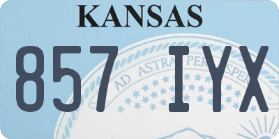 KS license plate 857IYX
