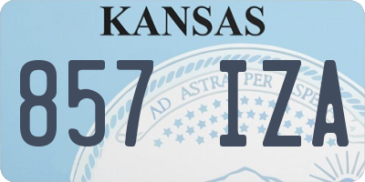 KS license plate 857IZA
