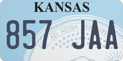 KS license plate 857JAA