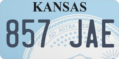 KS license plate 857JAE