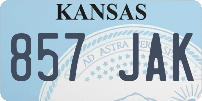KS license plate 857JAK