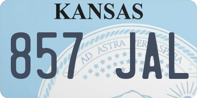 KS license plate 857JAL