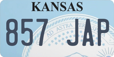 KS license plate 857JAP