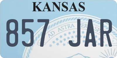 KS license plate 857JAR