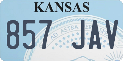 KS license plate 857JAV