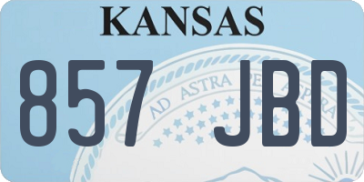 KS license plate 857JBD