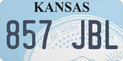 KS license plate 857JBL