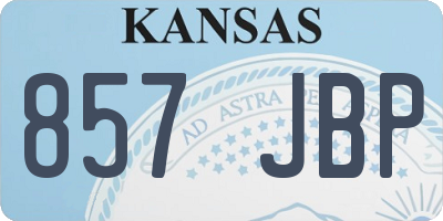 KS license plate 857JBP