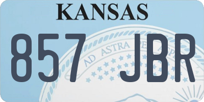 KS license plate 857JBR