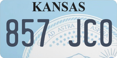 KS license plate 857JCO