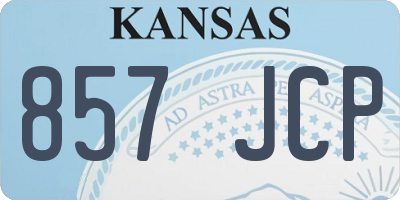 KS license plate 857JCP