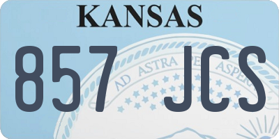 KS license plate 857JCS