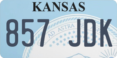 KS license plate 857JDK