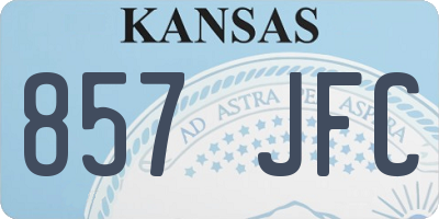 KS license plate 857JFC